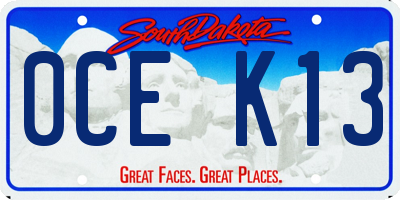 SD license plate 0CEK13
