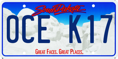 SD license plate 0CEK17