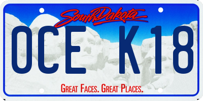 SD license plate 0CEK18