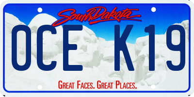 SD license plate 0CEK19