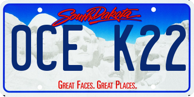 SD license plate 0CEK22