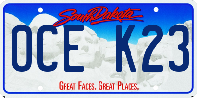 SD license plate 0CEK23