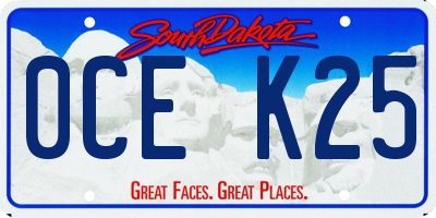 SD license plate 0CEK25