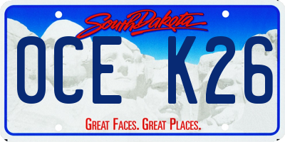 SD license plate 0CEK26