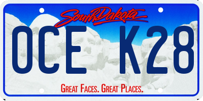 SD license plate 0CEK28