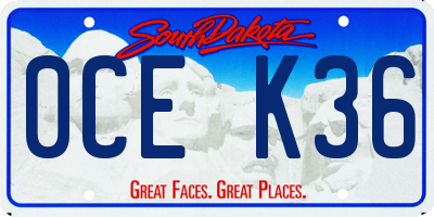 SD license plate 0CEK36
