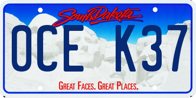 SD license plate 0CEK37