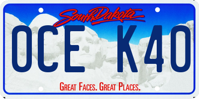 SD license plate 0CEK40