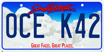 SD license plate 0CEK42