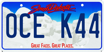 SD license plate 0CEK44