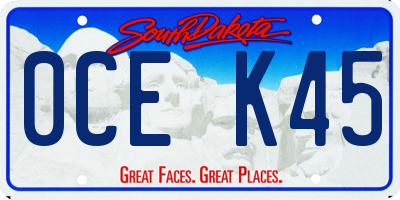 SD license plate 0CEK45