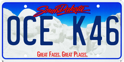 SD license plate 0CEK46
