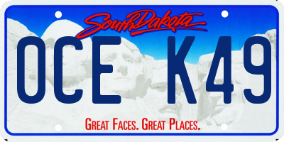SD license plate 0CEK49