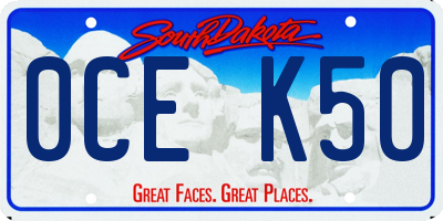 SD license plate 0CEK50
