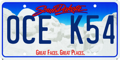 SD license plate 0CEK54