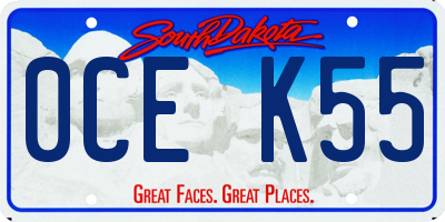 SD license plate 0CEK55