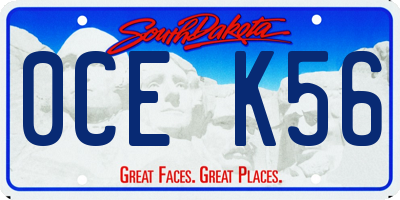 SD license plate 0CEK56