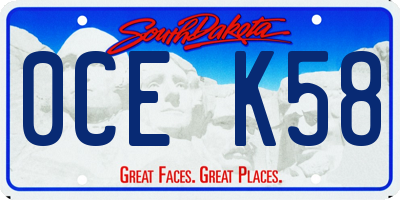 SD license plate 0CEK58