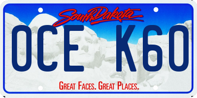 SD license plate 0CEK60