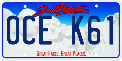 SD license plate 0CEK61