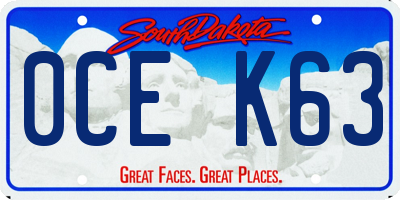 SD license plate 0CEK63