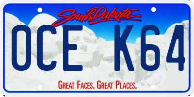 SD license plate 0CEK64
