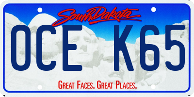 SD license plate 0CEK65
