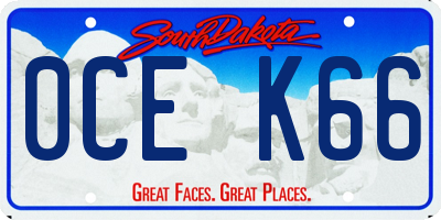 SD license plate 0CEK66