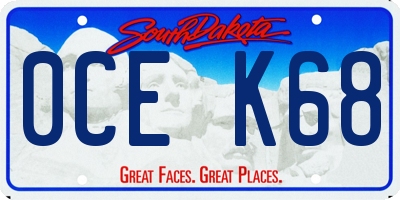 SD license plate 0CEK68