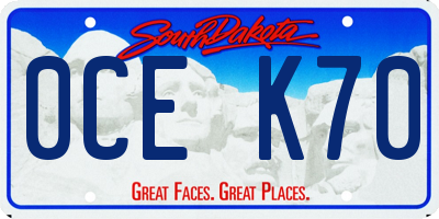 SD license plate 0CEK70