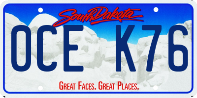 SD license plate 0CEK76