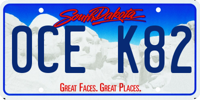 SD license plate 0CEK82