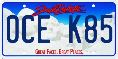 SD license plate 0CEK85