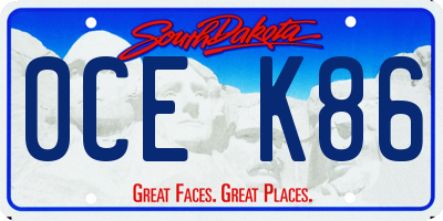 SD license plate 0CEK86
