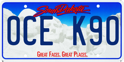 SD license plate 0CEK90
