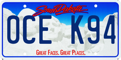 SD license plate 0CEK94
