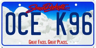 SD license plate 0CEK96
