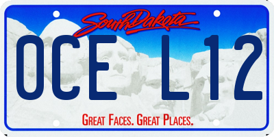 SD license plate 0CEL12
