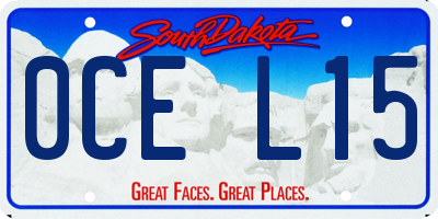 SD license plate 0CEL15
