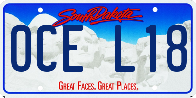 SD license plate 0CEL18