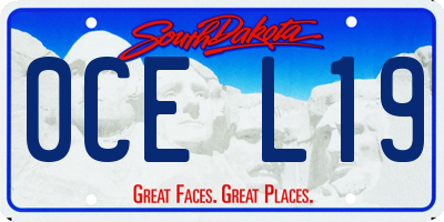 SD license plate 0CEL19
