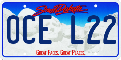 SD license plate 0CEL22