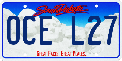 SD license plate 0CEL27