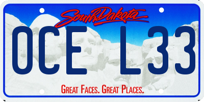 SD license plate 0CEL33