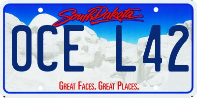 SD license plate 0CEL42