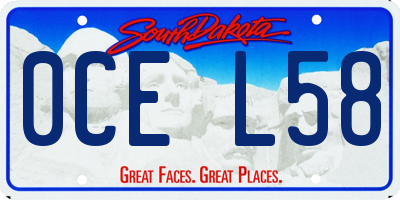 SD license plate 0CEL58