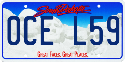 SD license plate 0CEL59