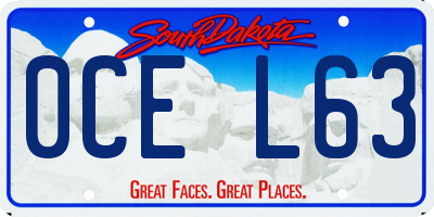SD license plate 0CEL63