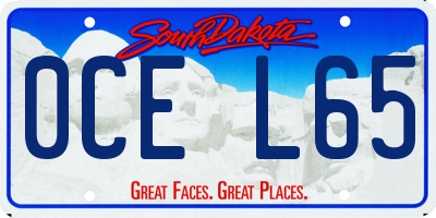 SD license plate 0CEL65