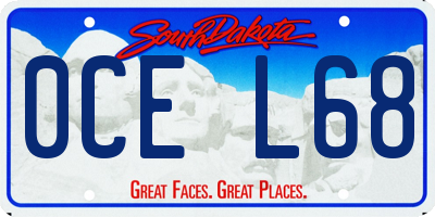 SD license plate 0CEL68